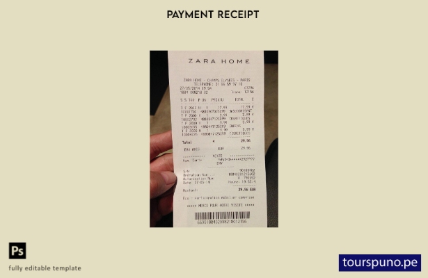 Plantilla de cheque de pago de Zara Home lista para imprimir